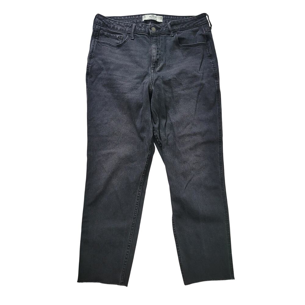 Hollister	Size	32	Women's Curvey High-Rise Mom Jeans Cut Off Black‎